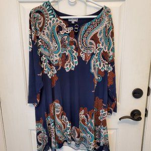 JM Collection Woman Deco Designs Paisley Details Top 3X
